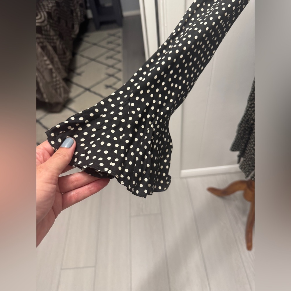 NWT Doen Narcisse Elegant Black Polka Dot Dress Size M - Picture 6 of 10